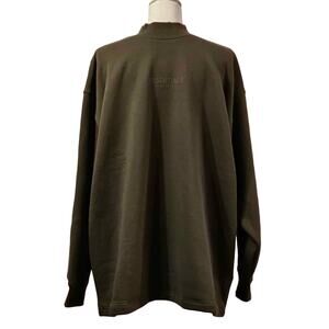 FEAR OF GOD ESSENTIALS RELAXED CREWNECK SWEATSHIRT OFFBLACK SIZE MEDIUM OVERSIZE
